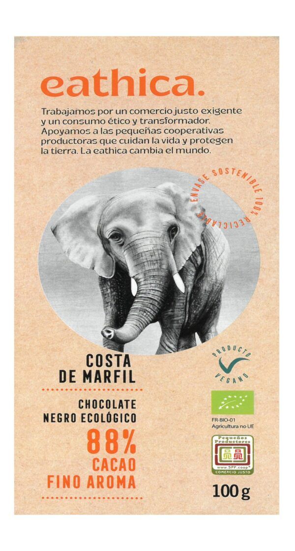 CHOCOLATE 88% COSTA MARFIL BIO 100 GR
