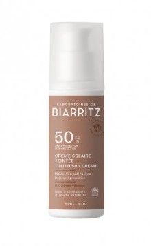 PROTECTOR FACIAL SOLAR CON COLOR DORADO 50