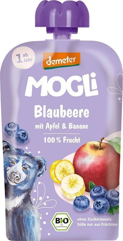 MOGLI BANANA ARANDANOS Y MANZANA DEMETER 100GR