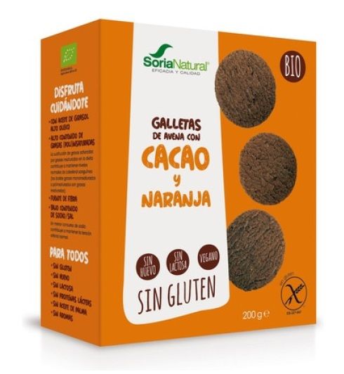 GALLETAS AVENA C/ CACAO Y NARANJA BIO 200GR