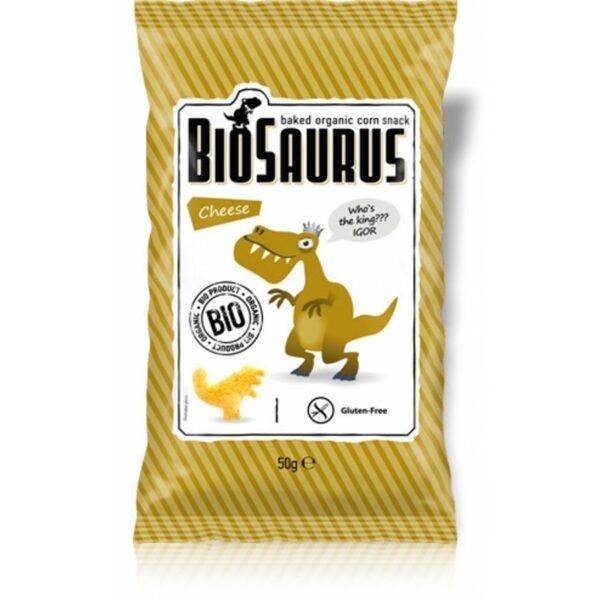 BIOSAURUS SNACK MAIZ BIO QUESO S/GL 50GR