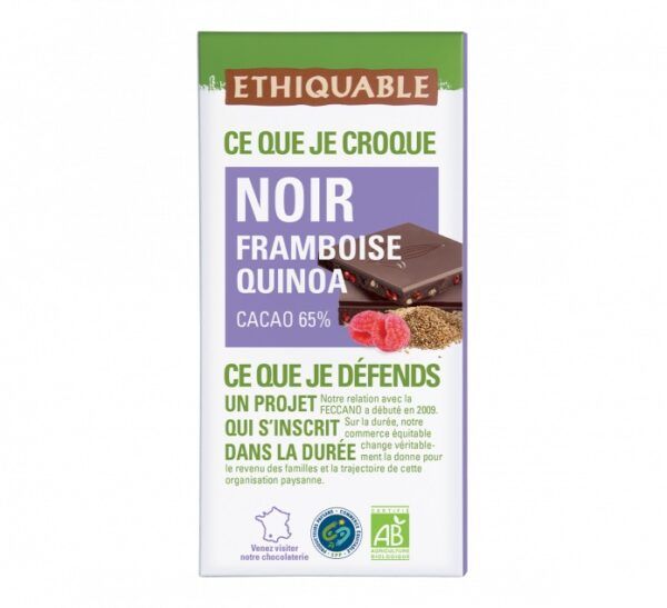 CHOCOLATE NEGRO FRAMBUESA QUINOA BIO 100GR