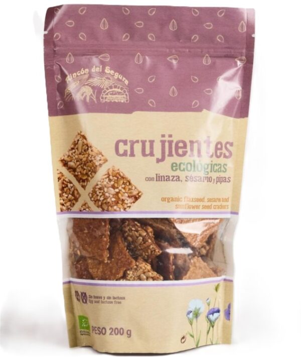CRUJIENTES CON LINAZA, SESAMO Y PIPAS 200GR