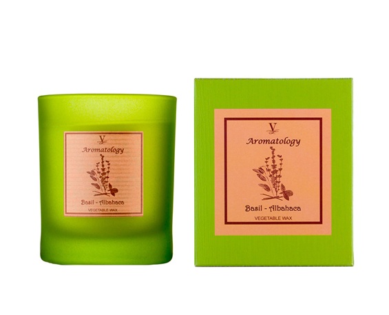 VELA EN VASO 190 GR AROMATOLOGY ALBAHACA