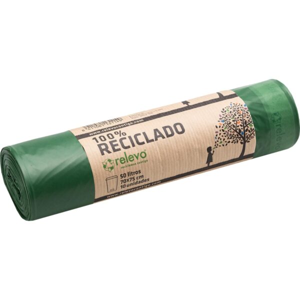 BOLSAS DE BASURA VERDES RECICLADAS 50L