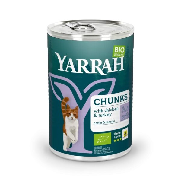 TROZOS DE POLLO Y PAVO PARA GATO 405GR